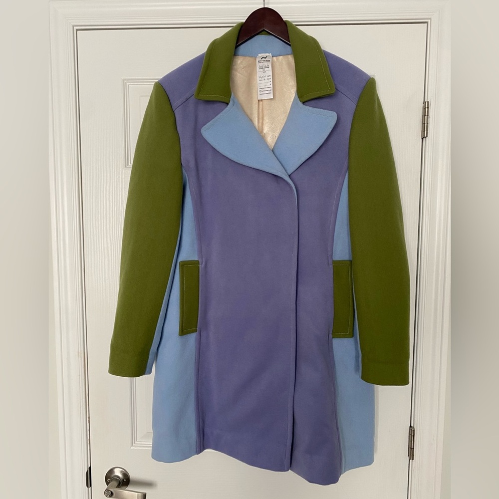 One of kind custom colourblock jacket size large